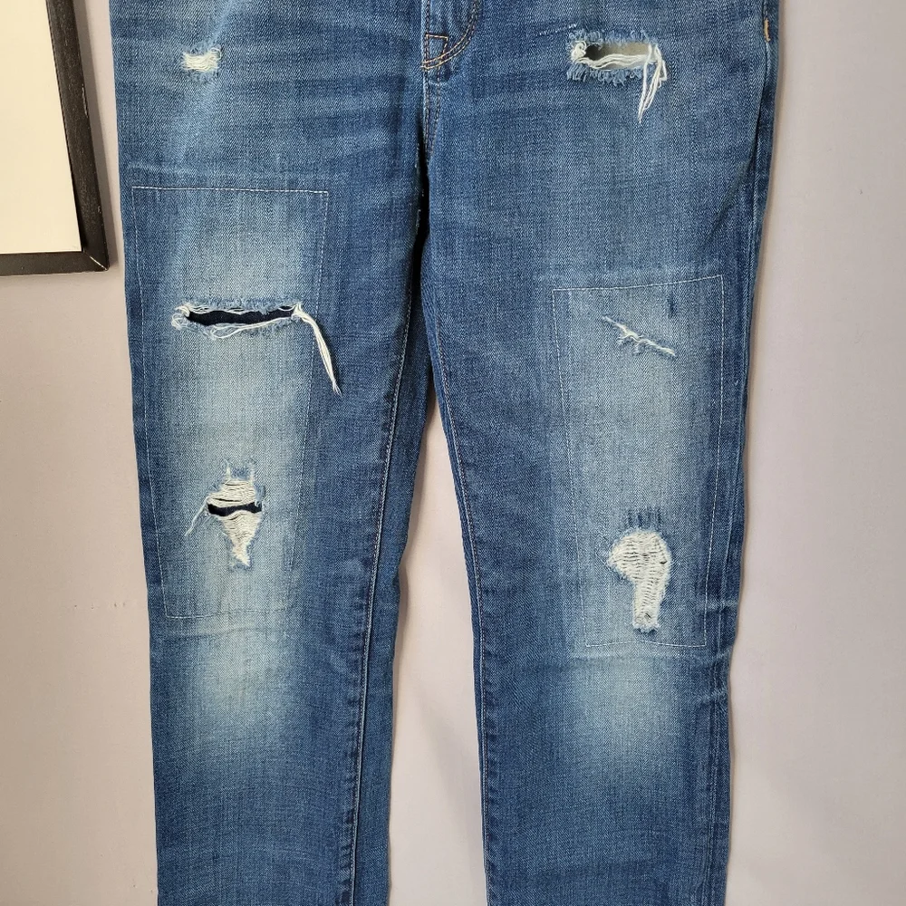 Gap Kids 1969 Straight Distressed Denim Jeans Blue‎ 14 R